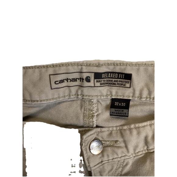 Carhartt Rugged Flex Relaxed Fit Canvas Work Pants Men's 32x30 Beige BN2291-M - Picture 11 of 16